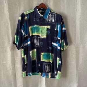 Men’s Beach Hawaiian Vacation Short Sleeve Collared Button-Down Shirt Size XL